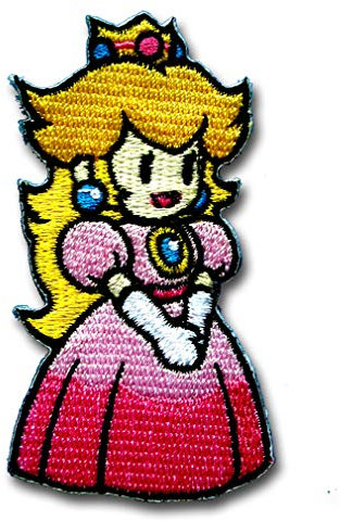 NeatPatch Aufnäher zum Aufbügeln oder Aufnähen, Motiv: Prinzessin Pfirsich-Cartoon, Comic, Mario Luigi, Yoshi, Goomba..