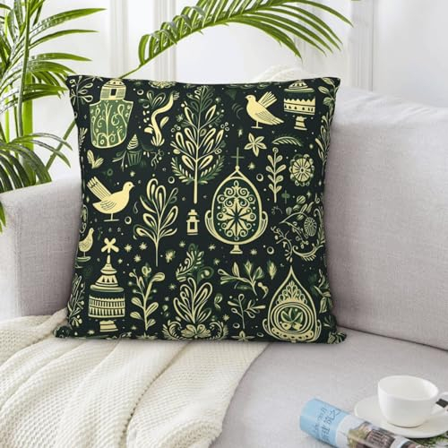 VducK Kissenbezüge, 30,5 x 30,5 cm, superweich, dekorative Kissenbezüge, nostalgisches Muster, quadratisch, für Sofa, Schlafzimmer, Auto, Wohnzimmer