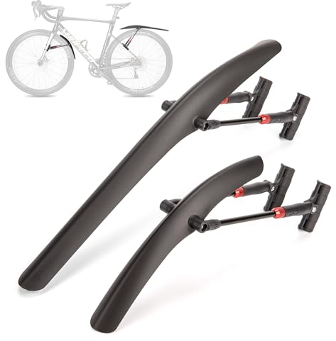 Kadacha Fahrrad Schutzblech Set,Universal Schnelle Demontage Fahrrad spritzschutz aus Hochleistungskunststoff für 24-29 Zoll Fahrrad Schutz vor Spritzwasser (Rennrad)