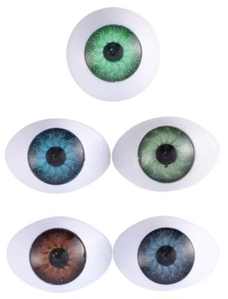 Anneome 20pièces Yeux Artificiels Ronds Acrylique Multicolores pour Bricolage DIY Poupées Décorations Halloween