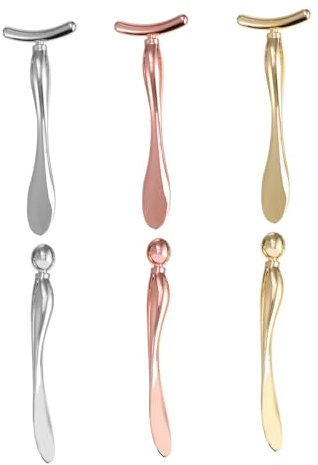 Baluue 6pcs Eye Cream Spoon Metal Makeup Spoon Face Massage Tool for Eye Skin Care