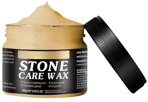 Anzug für Marmor Möbel,Tragbares Wasserdichtes Polierwachs,Marmor Polierwachs,Restaurierungspflege Bienenwachs,Wachs zum Polieren von Stein,Stone Seasoning Bienenwachsmöbelpolitur 100g