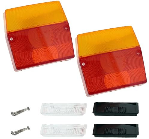 The Drive | 2x Aspöck Minipoint Lichtscheibe | mit schwarzen & transparenten Blenden | 18-8300-007 | SET | Ersatzglas für Rücklicht PKW-Anhänger
