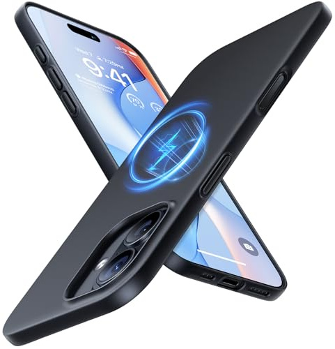 TORRAS Ultra Dünn für iPhone 17 Hülle für MagSafe [Nr.1 Magnetkraft] Handyhülle für iPhone 17 Stoßfest Kratzfest & Samtiger Griff Slim Hülle für iPhone 17 Case Schwarz