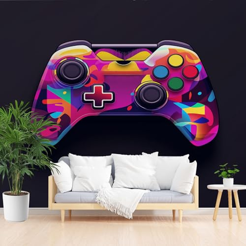 Dppyuxa Gamer Gamepad Mural Photo Wallpaper Cartoon Controller Wall Murals for Living Room Bedrooms 400x280 cm Mural Wallpaper Backdrop Wall Interior Decor 3D Effect Murals Restaurant Hallway