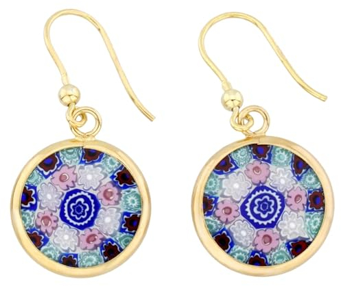 Millefiori Runde Ohrringe - Gold
