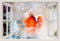 Unified Distribution Clownfisch in Anemone Nemo - Wandtattoo mit 3D Effekt, Aufkleber für Wände und Türen Größe: 92x61 cm, Stil: Fenster