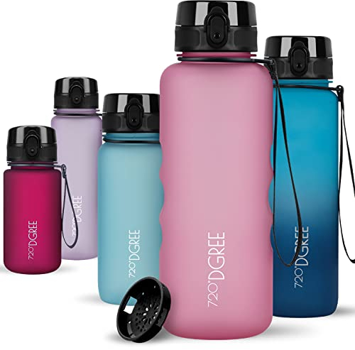 720°DGREE Gourde 1,5l “uberBottle“ +Tamis à Fruits, softTouch - Sans BPA, Anti-fuite - Bouteille d'Eau XL - Water bottle, Bidon idéale pour Sport, Gym, Randonnée, Camping, Université, Yoga, Travail