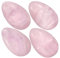 KYEYGWO 4 Pièces Quartz Rose Reiki Ensemble Oeufs, Ovale Polie Cristal Ornement de Boule Figurines, Massage Soulagement Pierres, Paume Poche Pierre pour Stress de Méditation, Décoration Intérieur