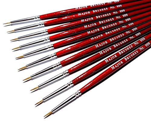 Major Brushes Sable Brush Size 000 - Set of 10