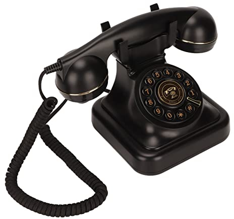 Retro-Festnetztelefon, Klassisches Schnurgebundenes Telefon mit Drehknopf, Einstellbare Lautstärke, Vintage-Telefon mit Wählscheibe, Altmodisches Telefon für Wohnkultur, Senioren