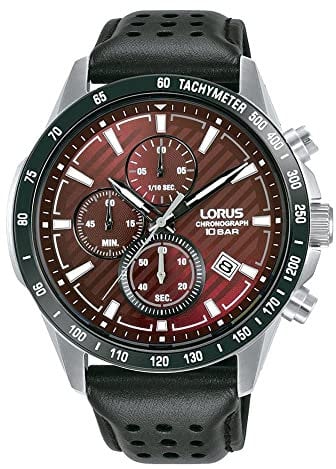 LORUS Herren Analog Quarz Uhr mit Leder Armband RM305JX9