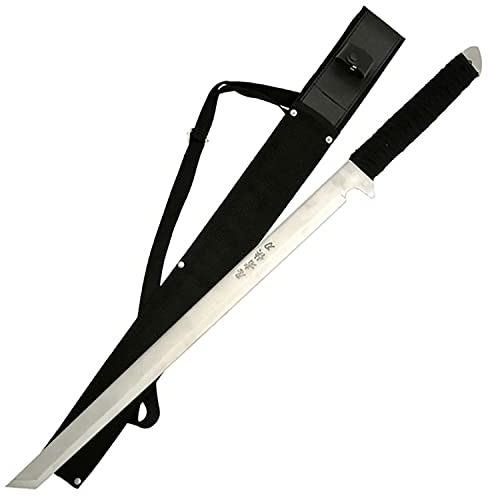 Japanisches Katana Schwert Scharf 71 cm mit Nylon Scheide - Samurai Schwerter Scharf Echt für Erwachsene - Ninja Katana Metall - Stahl 1045 - Full Tang Konstruktion