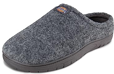 HEATHERED FELT CLOG WITH CONTRAST FLEECE PLAID SOCK