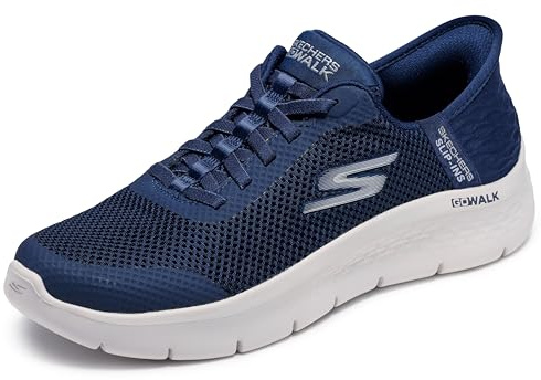Skechers Damen Go Walk Flex Grand Entry Turnschuhe, Navy Textile/White Trim, 42 EU Weit