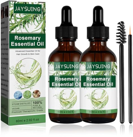 2PCS Rosmarinöl Haare Rosemary Oil for Hair Haarwachstum Beschleunigen Rosmarin Wasser Haare Rosemary Essential Oil 60 ml beschleunigen das Haarwachstum Geeignet für Aromatherapie-Massage