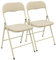 Harbour Housewares 2X Beige Stoff Gepolstert Klappstuhl aus Metalls - Leicht Tragbar Drinnen Draussen Küche Büro Garten Essen Schreibtischstuhl-Set
