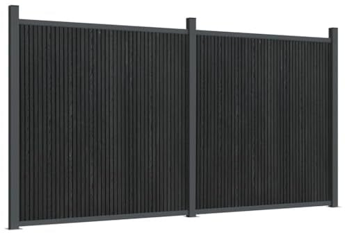 vidaXL Panel de valla WPC gris 353x186 cm