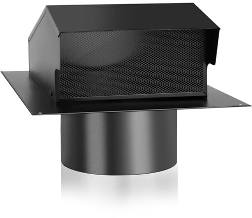 10 Inch Roof Vent Cap with Wind Damper and Mesh to Provide Flow of Fresh Air and Keep Critters Out,10 Inch Roof Exhaust Vent, Black