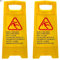 BricoLoco.com Cartel señal suelo mojado. ¡Pack 2 uds.! Advertencia peligro de suelo mojado, húmedo, fregado, deslizante o resbaladizo. Texto multilingüe en español más 6 idiomas (2)