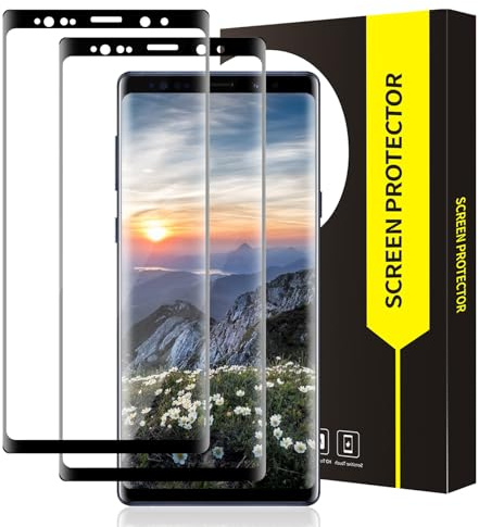 Carantee 2 Stück Schutzfolie für Panzerglas für Samsung Galaxy Note 8, 9H Härte, 3D Runde Kanten, Sensitive Touch, Anti-Staub, Keine Blasen, 0.33mm Hoch Definition Samsung Note 8 Displayschutzfolie