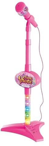 Microphone Enfant Avec Pied Musicaux, Lumières De Scène Clignotantes