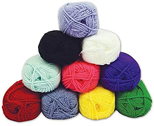 Springboard 10245 Coloured Chunky Knit Knitting Wool Yarn, 100g balls, Pack of 10