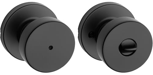 Kwikset 97300-935 Pismo Door Knob, Matte Black, Round Rose