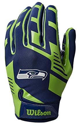 Wilson Handschuhe NFL TEAM SUPER GRIP, Einheitsgröße für Jugendliche, Silikon/Stretch-Lycra, YOUTH, Seattle Seahawks