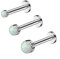 Melighting 16g Helix Ohrringe aus G23 Titan 8mm Lippenpiercings Opal Internally Threaded Labret Knorpel Helix Tragus Conch Piercings mit flacher Rückseite Tragus Ohrringe 2mm 3mm 4mm