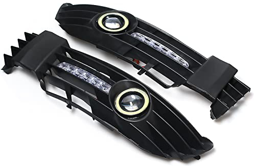 CarWorld Nebelscheinwerfer Für Passat B5 B5.5 2000-2005, Angel Eye Tagfahrlicht Nebelscheinwerfer Kühlergrill Mit Lampe