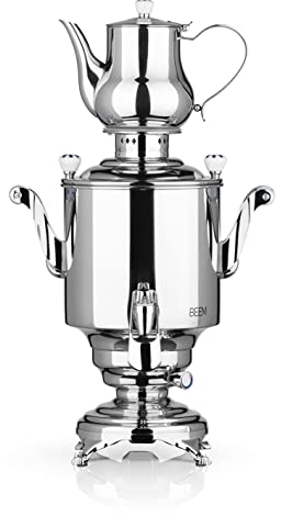 BEEM 07344 Théière turque en acier inoxydable et porcelaine 5 l