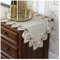 EHOMERY Tischdeko Feuer, Tischläufer Boho Beige Spitze Stickerei Hohlblume Tischläufer Polyester 43x240CM