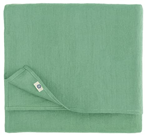 Linen & Cotton Tischdecke Stoff Tischtuch Tischwäsche Hygge 100% Leinen, Mint Grün (100 x 100 cm) Mitteldecke Klein Quadratisch für Home Küche Couchtisch Cafe
