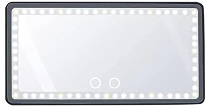 Shkalacar Auto Kosmetikspiegel, Universeller Sonnenblende Spiegel mit LED Licht, Touchscreen Design, USB Stromversorgung, Wiederaufladbarer Make up Spiegel für alle Autos(Schwarz)