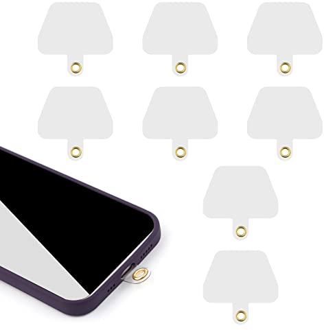 Savita 8 Stück Handy Lanyard Pads, Universale Telefon Patch Strapazierfähiges Multifunktionales Telefon-Lanyard-Patch-Pad für iPhone, die Meisten Smartphones, Ohne Klebstoff (Trapezförmig)