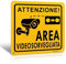 Etichetta Area Videosorvegliata con Adesivo e Fori Preforati 15x15cm Cartello Telecamere per Casa e Negozio e Ufficio