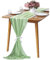 KAMEUN Chiffon Tischläufer, 300x70CM Tischläufer Avocado-grün Chiffon Dekorieren, Stoff Romantischer Hochzeitsläufer, Tüll Dekostoff für Hochzeit, Brautparty, Babyparty, Geburtstag,Partydekorationen