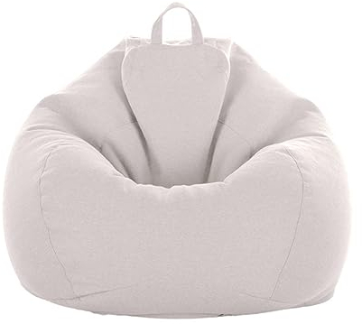 NONCHI Gefüllte Tier Lagerung Sitzsack Abdeckung Für Erwachsene/Jugendliche (Keine Füllung), Flauschig Und Faul Sofa Sitzsack Abdeckung Für Schlafzimmer, Wohnzimmer - 6 Größen,Beige,XXL