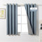 MYSKY HOME Blickdichter Vorhang mit Ösen Gardinen Kurz Kälteschutz Verdunklungsvorhänge Leinenoptik Blickdichte Gardine für Wohnzimmer,Graublau,2er Set H 160 x B 140 cm.