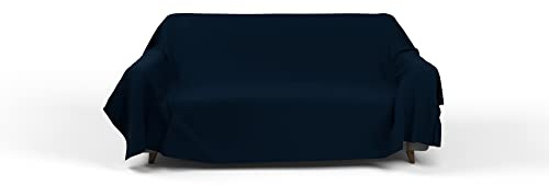 Italian Bed Linen Dekoratives Tuch MAX Color, sofabezug, Dunkelblau, 170x300cm
