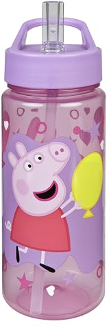 Scooli - Peppa Pig Trinkflasche - BPA-frei, mit Peppga Pig Motiv - ideal für Kinder und Fans - Kindergarten und Schule - 500 ml