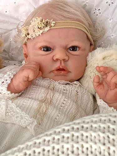 Lebensechte Reborn Puppen Mädchen 20 Zoll Reborn Babypuppe Handgemachte Reborn Babys Weicher Körper Sie Sieht aus und fühlt Sich genau wie EIN echtes Leben Baby Augen offen