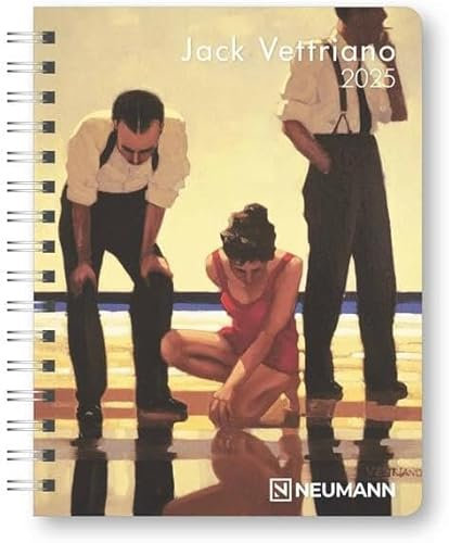 Jack Vettriano - Buchkalender Deluxe 2025 - Kalenderbuch A5 - Taschenkalender - Neumann-Verlag - Taschenplaner mit Spiralbindung - 16,5 cm x 21,6 cm