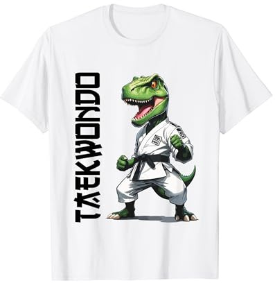 T-Rex Dinosaur Fighter Taekwondo T-Shirt