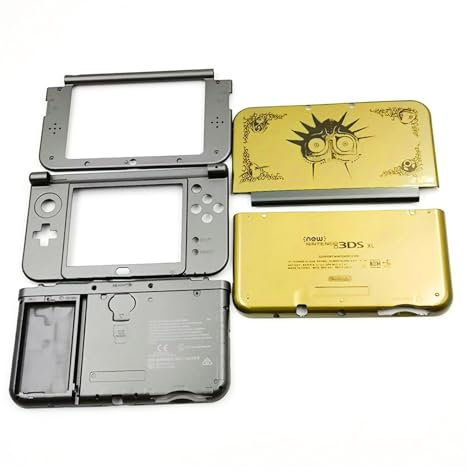 Limited Golden New3DSXL - Juego de cinco carcasas de repuesto para consola 3DS New3DS New3DS XL LL 3DSXL 3DSXL 3DSLL, para ZLD Mezula's Mask Edition - Placas de cubierta exterior de 5 caras