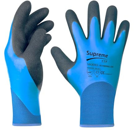 Waterproof Thermal Insulated Winter Work Gloves | Fully Latex Rubber Coated for Water Proof | Fleece Lining Freezer Gloves for Out Door Cold Weather, Car Washing, Fishing, Cleaning (XXL (11))