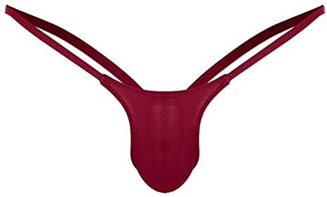 Mens Briefs Wine 1pc Sexy Mens G-Strings Men's Thong Underwear Plain Bulge Pouch Low Rise Bikini Thongs Underpants Knickers Men Sissy Lingerie Joke Secret Gift
