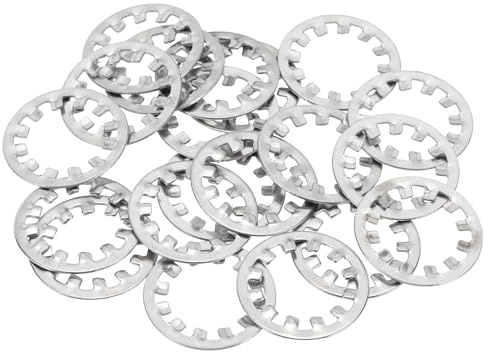 PATIKIL 20 Piezas Arandelas De Bloqueo Con Dientes Internos M18 Plateado | Juego De Arandelas De Bloqueo Dentadas De Acero Inoxidable 304, Para Sujetadores De Equipos Mecánicos