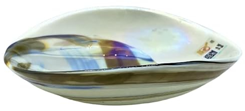 YALOS Murano Collection Fossili Piatto Piega Grande Ø mm 520 x mm 440 Vetro di Murano Made in Italy